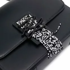 Karl Lagerfeld K/Autograph bead-fringe medium shoulder bag