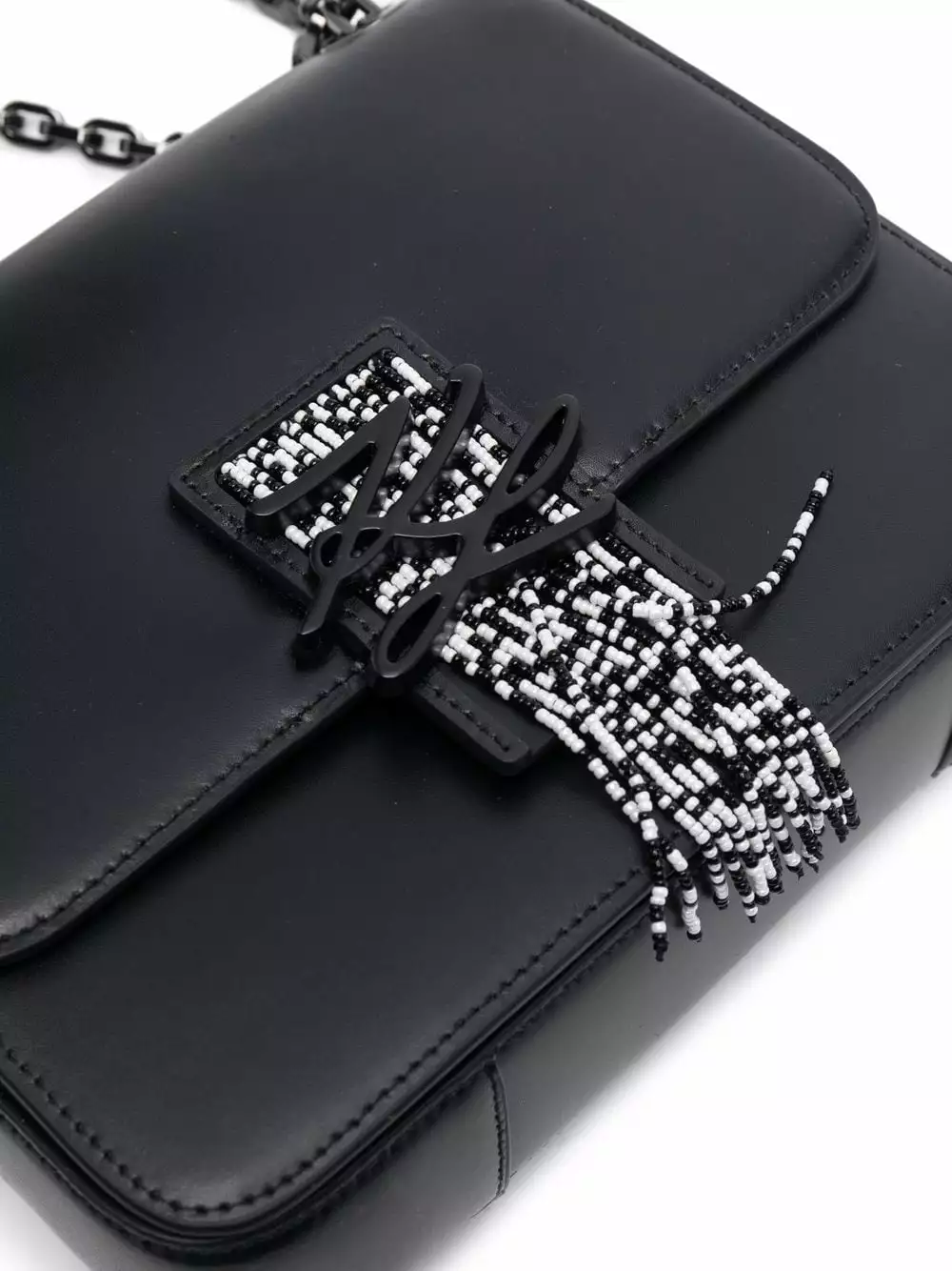Karl Lagerfeld K/Autograph bead-fringe medium shoulder bag
