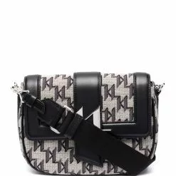 Karl Lagerfeld K/Saddle monogram jacquard bag