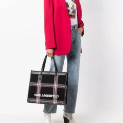 Karl Lagerfeld K/Skuare check tote bag