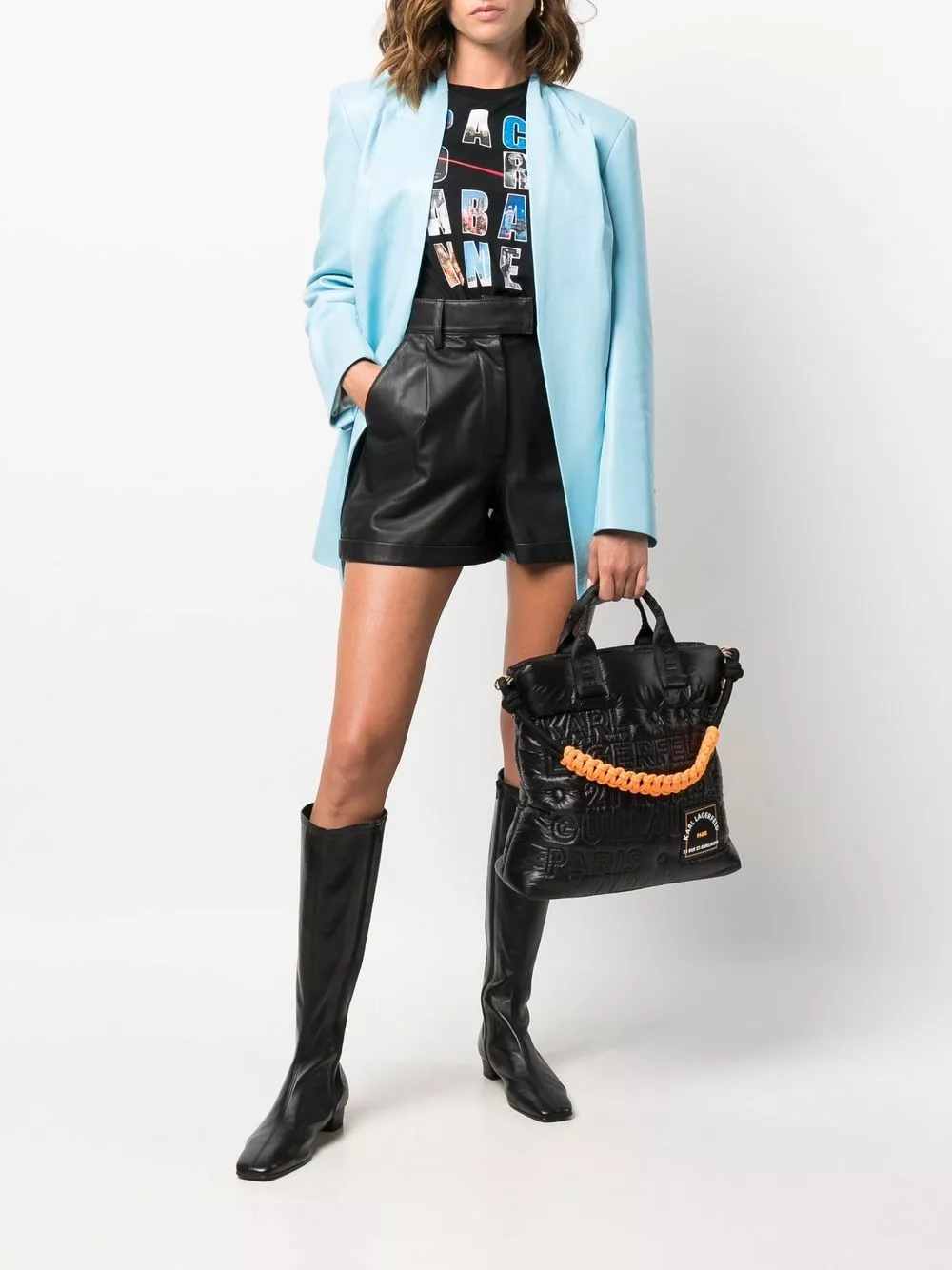 Karl Lagerfeld quilted-logo tote bag