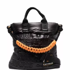 Karl Lagerfeld quilted-logo tote bag