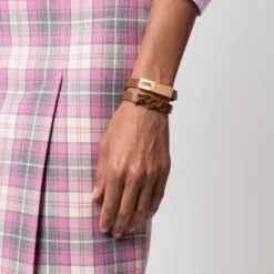 Karl Lagerfeld Signature plaque-detail bracelet