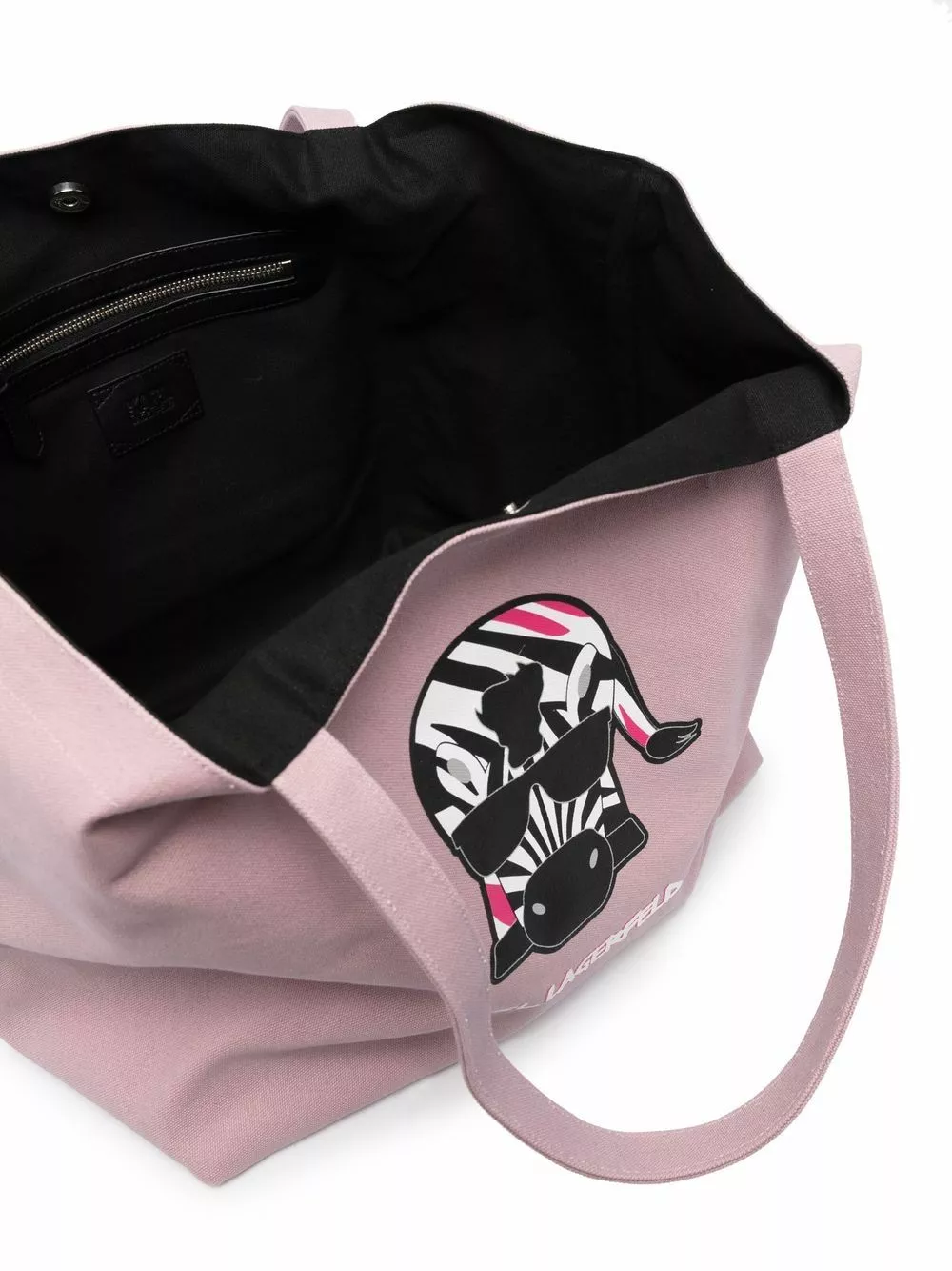 Karl Lagerfeld Karlimals zebra tote bag