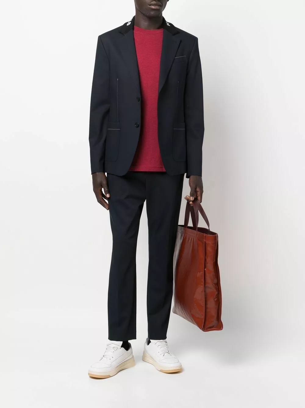 Karl Lagerfeld logo-embroidered sports blazer