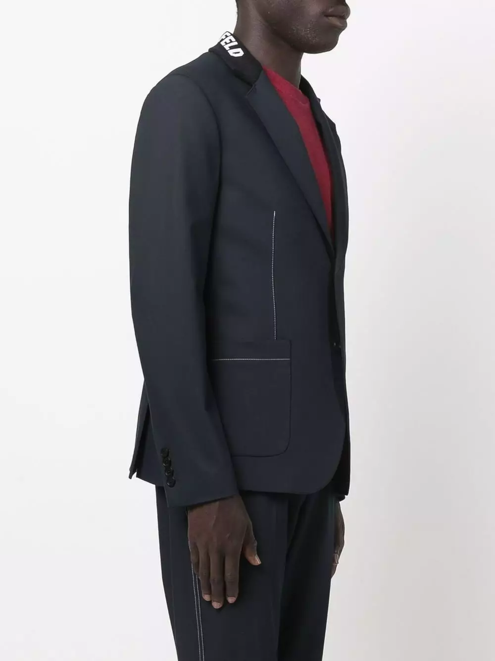 Karl Lagerfeld logo-embroidered sports blazer