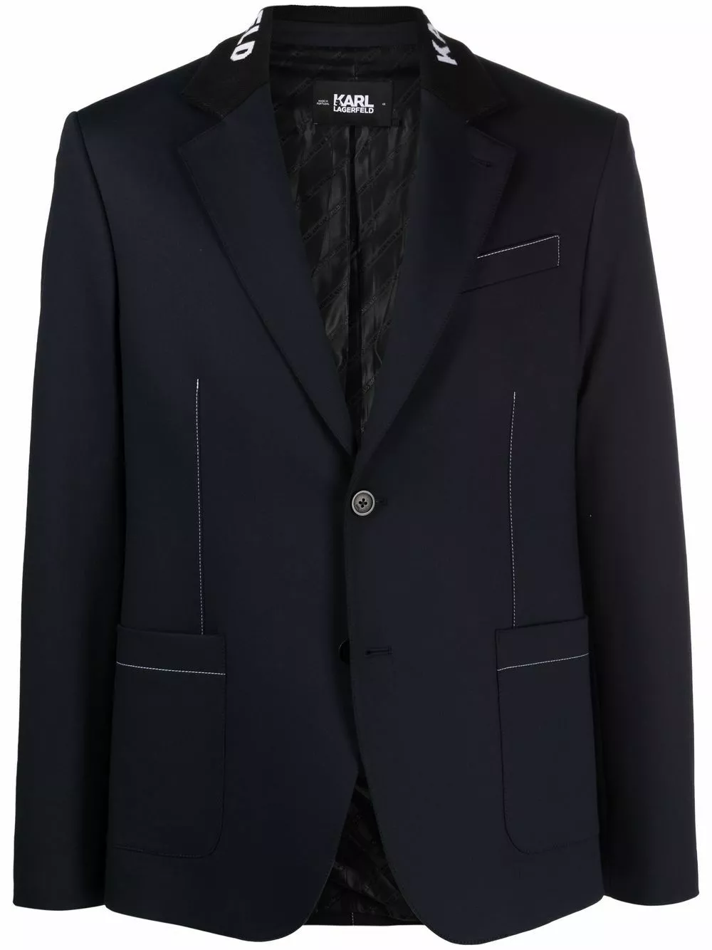 Karl Lagerfeld logo-embroidered sports blazer