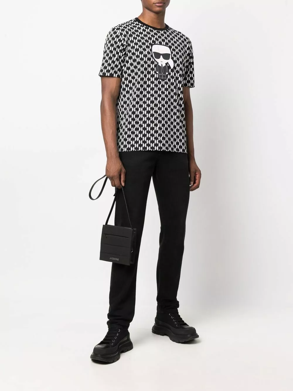 Karl Lagerfeld monogram-print short-sleeved T-shirt