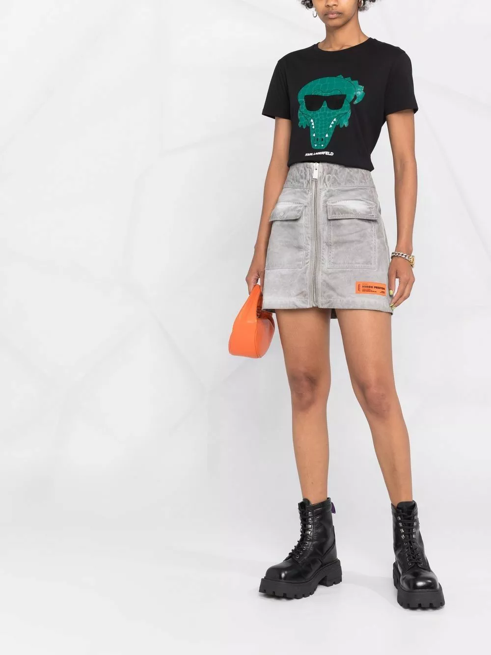 Karl Lagerfeld Ikonik logo crocodile T-shirt