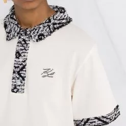 Karl Lagerfeld bouclé collar polo shirt
