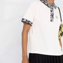 Karl Lagerfeld bouclé collar polo shirt