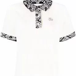 Karl Lagerfeld bouclé collar polo shirt