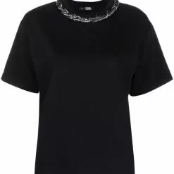 Karl Lagerfeld braided tape organic cotton T-shirt
