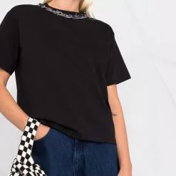 Karl Lagerfeld braided tape organic cotton T-shirt