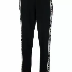Karl Lagerfeld logo cashmere trousers