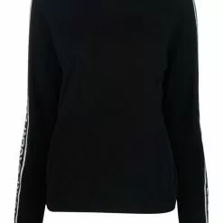 Karl Lagerfeld logo-sleeve cashmere sweatshirt