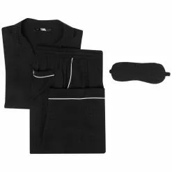 Karl Lagerfeld KL-signature satin-effect pajama set