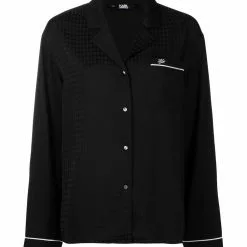 Karl Lagerfeld KL-signature satin-effect pajama set