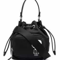 Karl Lagerfeld quilted-logo mini bag