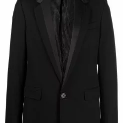 Karl Lagerfeld contrast trim single-breasted blazer