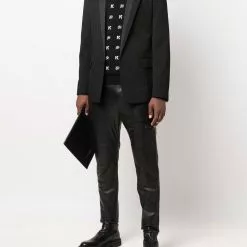 Karl Lagerfeld contrast trim single-breasted blazer