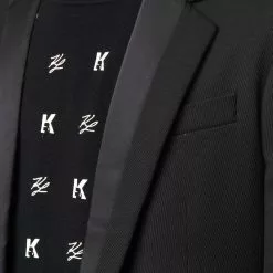 Karl Lagerfeld contrast trim single-breasted blazer