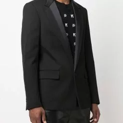 Karl Lagerfeld contrast trim single-breasted blazer