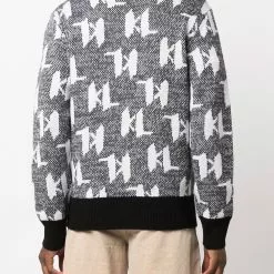 Karl Lagerfeld monogram-print knitted cardigan