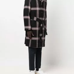Karl Lagerfeld check print belted coat