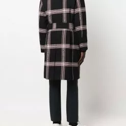 Karl Lagerfeld check print belted coat