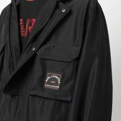 Karl Lagerfeld logo-patch athleisure parka