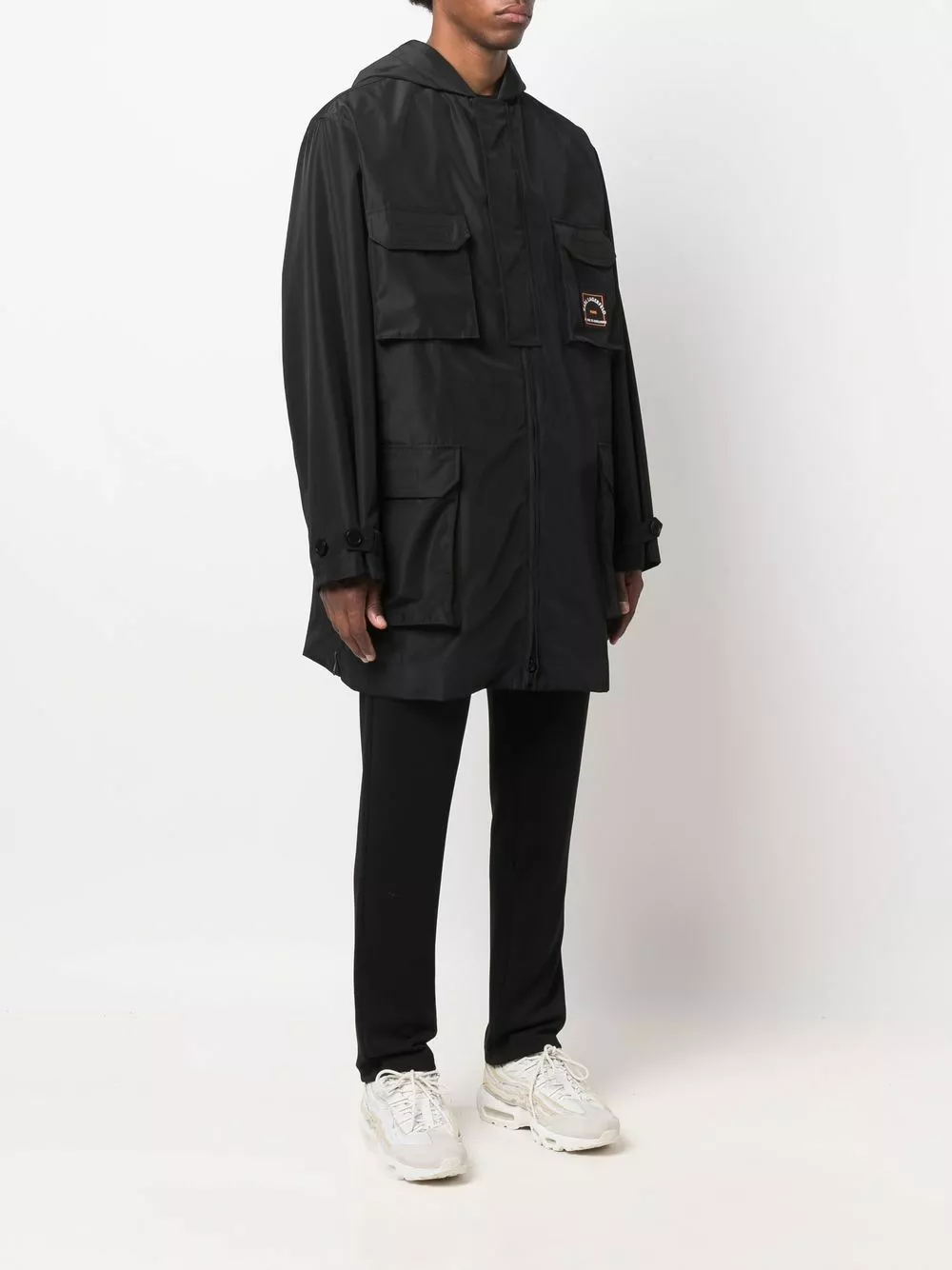 Karl Lagerfeld logo-patch athleisure parka