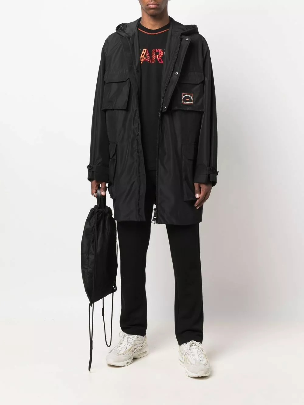 Karl Lagerfeld logo-patch athleisure parka
