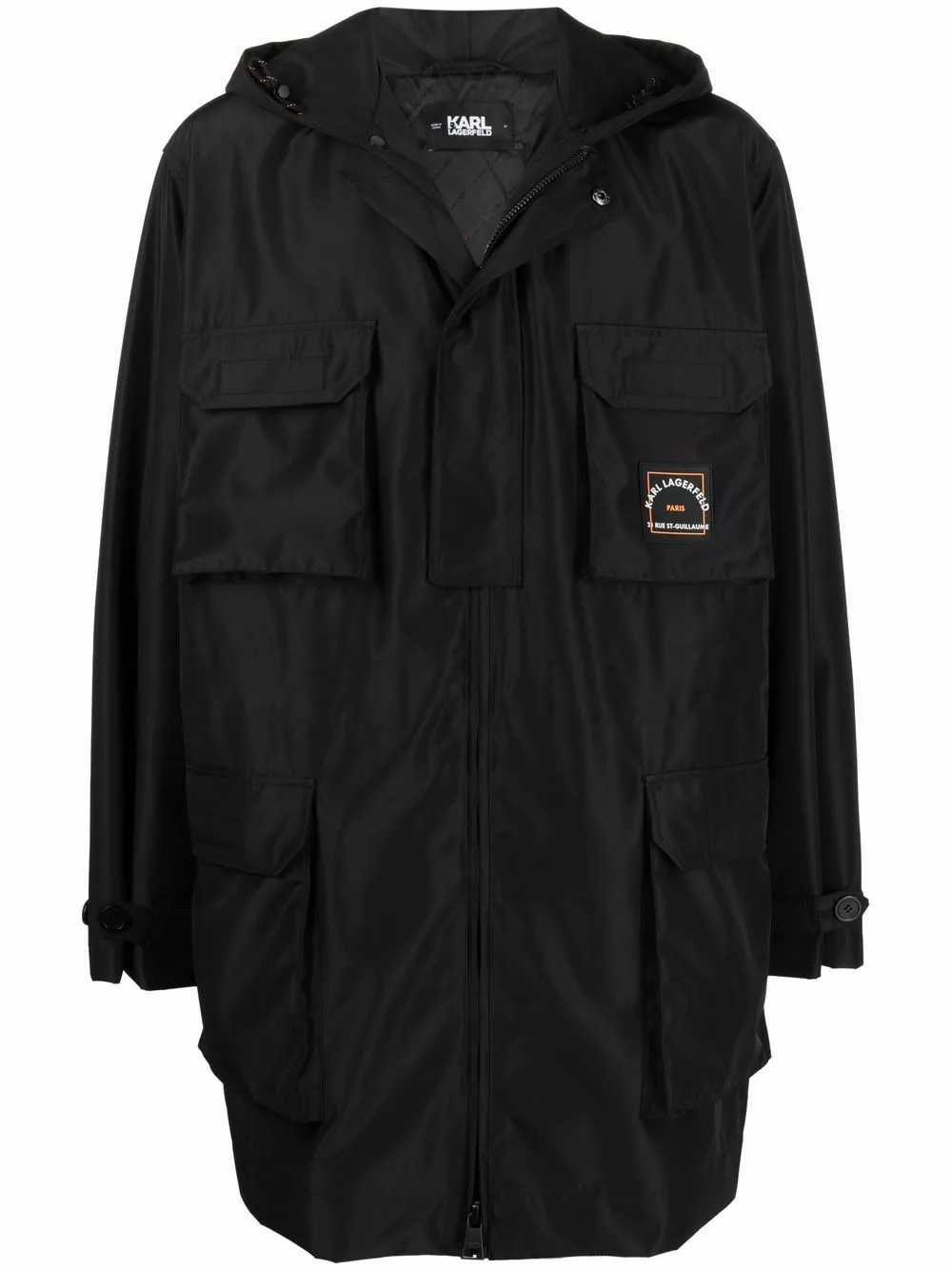 Karl Lagerfeld logo-patch athleisure parka