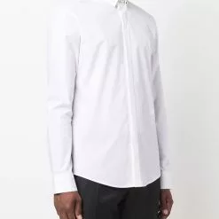 Karl Lagerfeld bar-pin collar poplin shirt