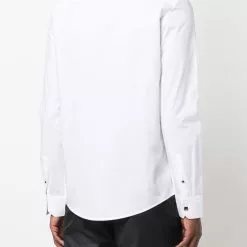 Karl Lagerfeld bar-pin collar poplin shirt