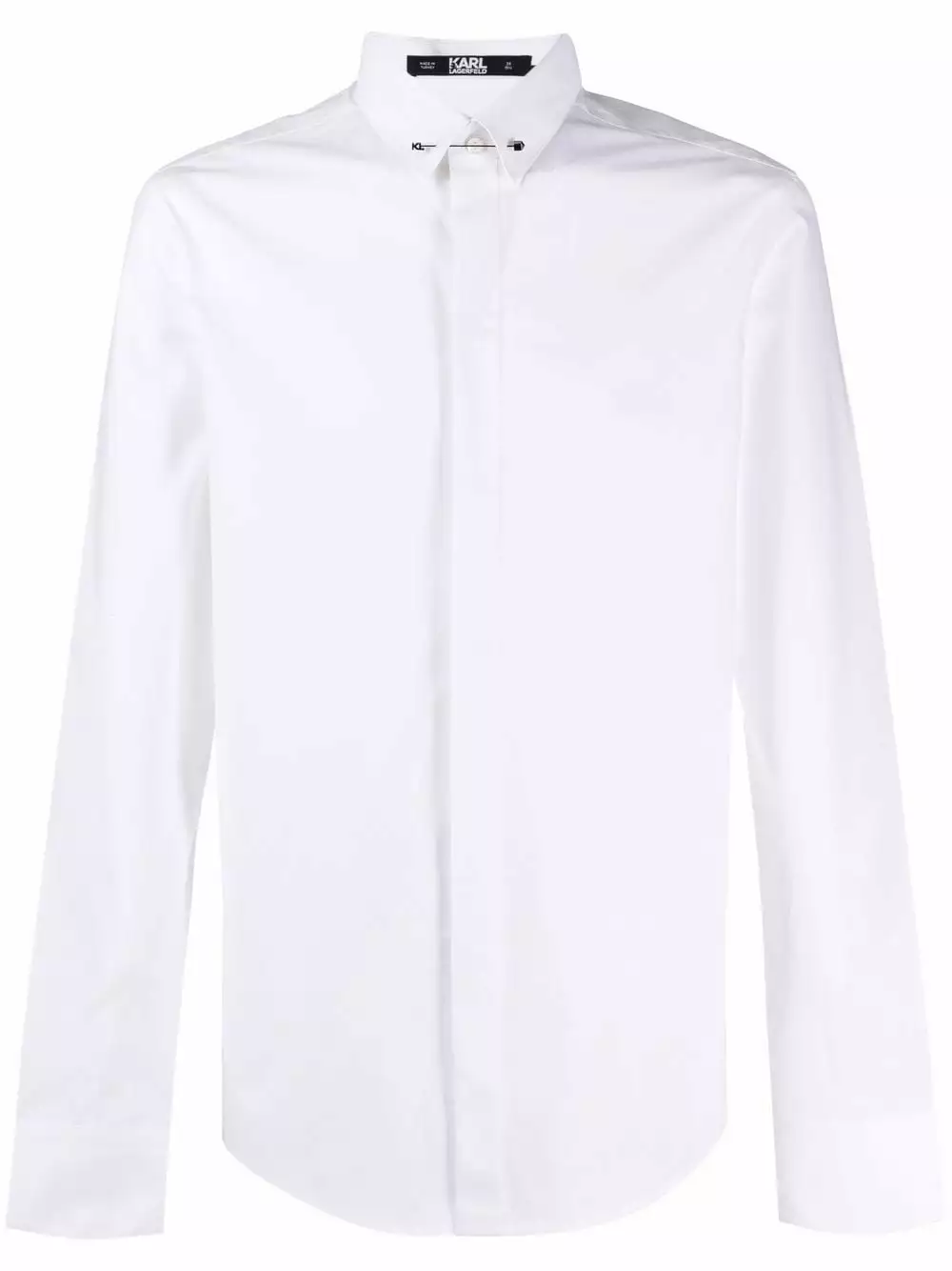 Karl Lagerfeld bar-pin collar poplin shirt