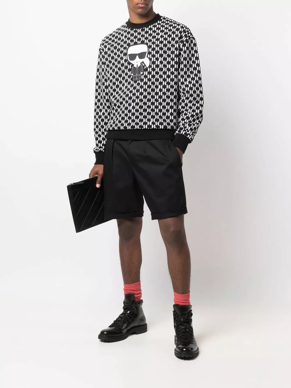 Karl Lagerfeld Ikonik monogram-pattern jumper