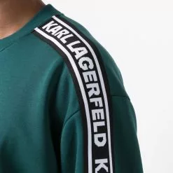 Karl Lagerfeld logo-tape crew neck sweatshirt