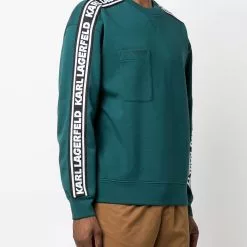 Karl Lagerfeld logo-tape crew neck sweatshirt