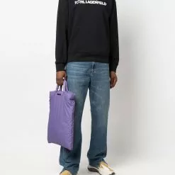 Karl Lagerfeld logo-print pullover hoodie