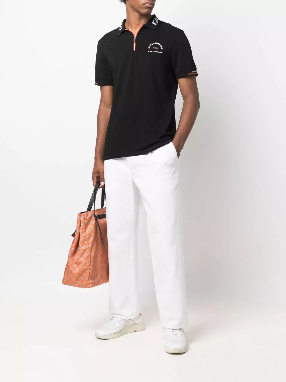 Karl Lagerfeld Athleisure half-zip polo shirt