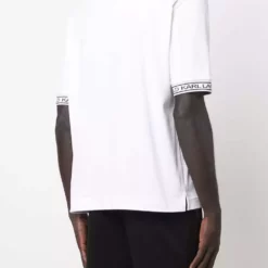 Karl Lagerfeld mock-neck logo T-shirt
