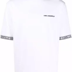 Karl Lagerfeld mock-neck logo T-shirt
