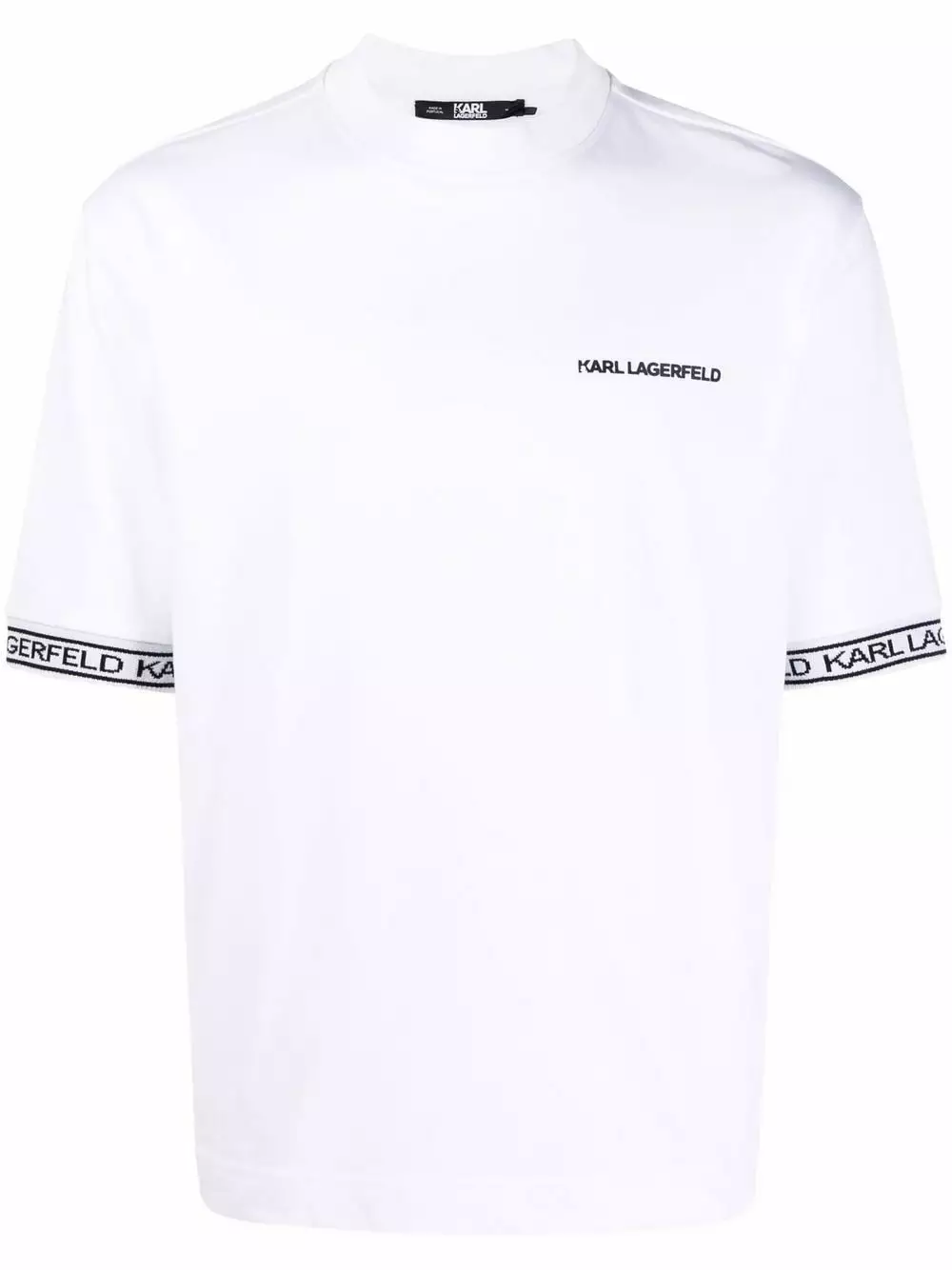 Karl Lagerfeld mock-neck logo T-shirt