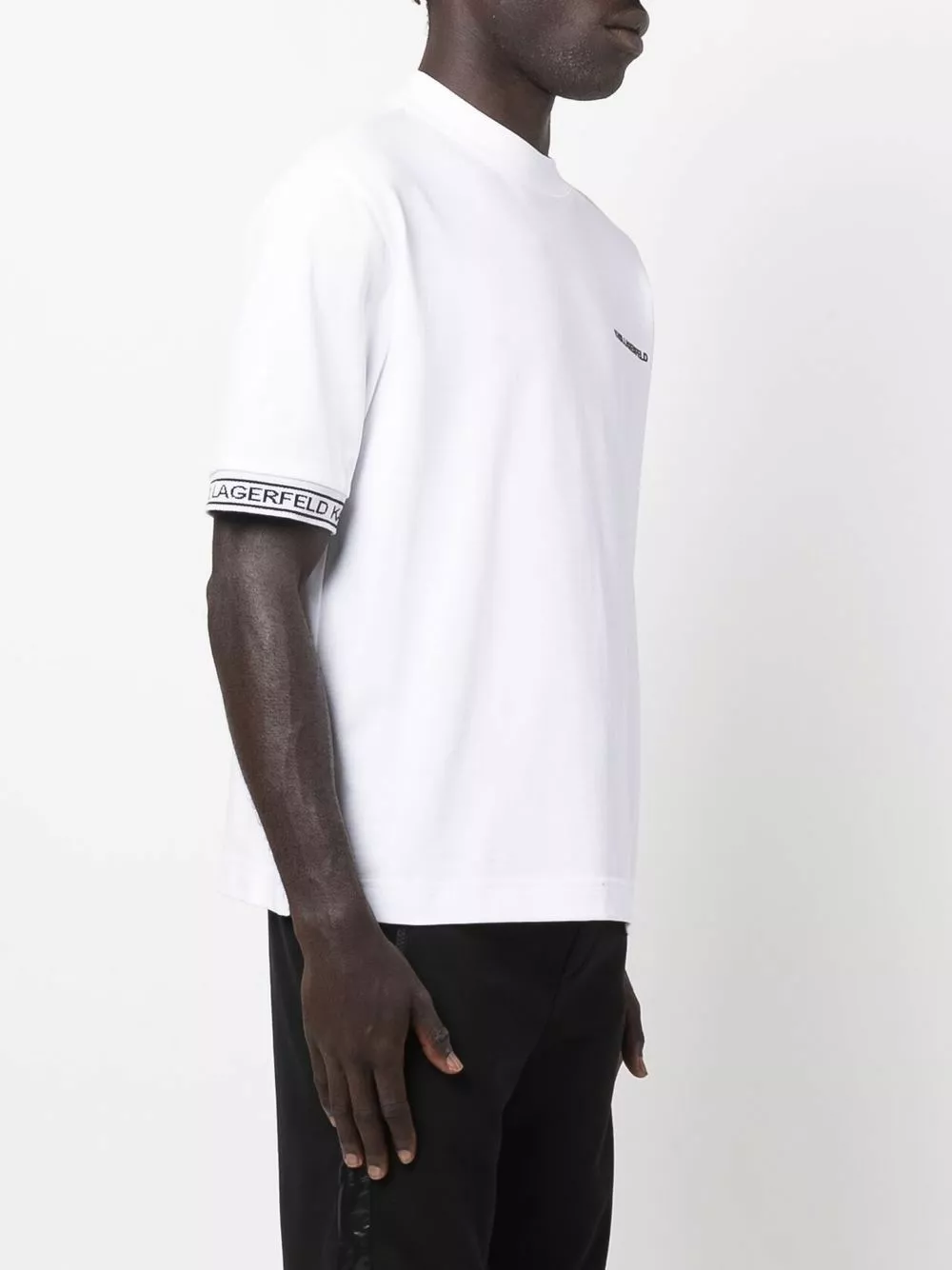 Karl Lagerfeld mock-neck logo T-shirt