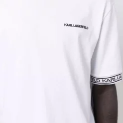 Karl Lagerfeld mock-neck logo T-shirt