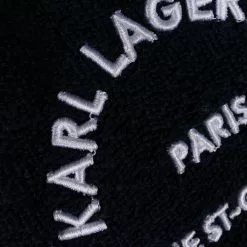 Karl Lagerfeld embroidered-logo cotton bathrobe