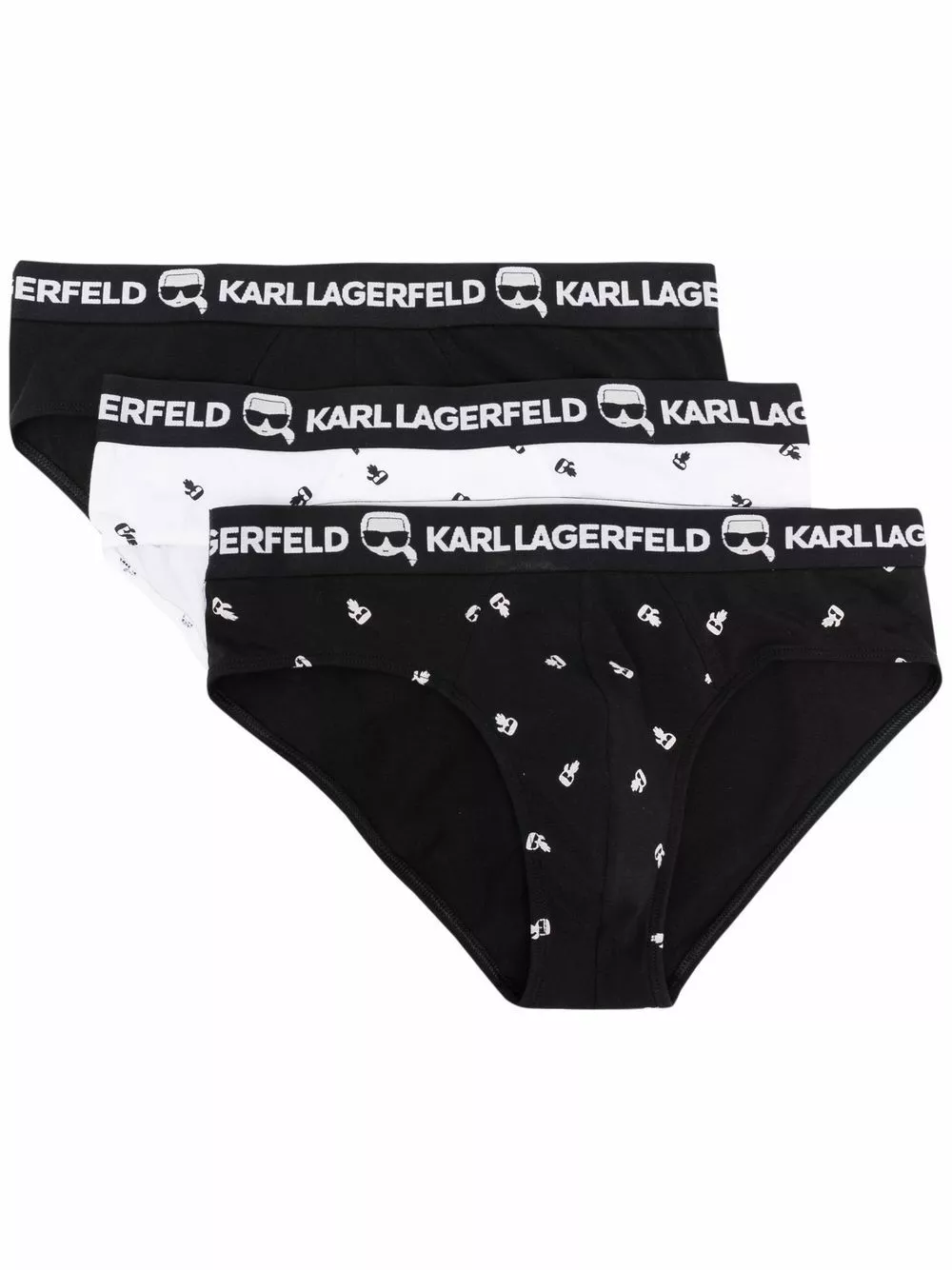 Karl Lagerfeld Ikonik logo-print briefs (pack of three)