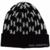 Karl Lagerfeld monogram-knit beanie